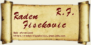 Raden Fišeković vizit kartica